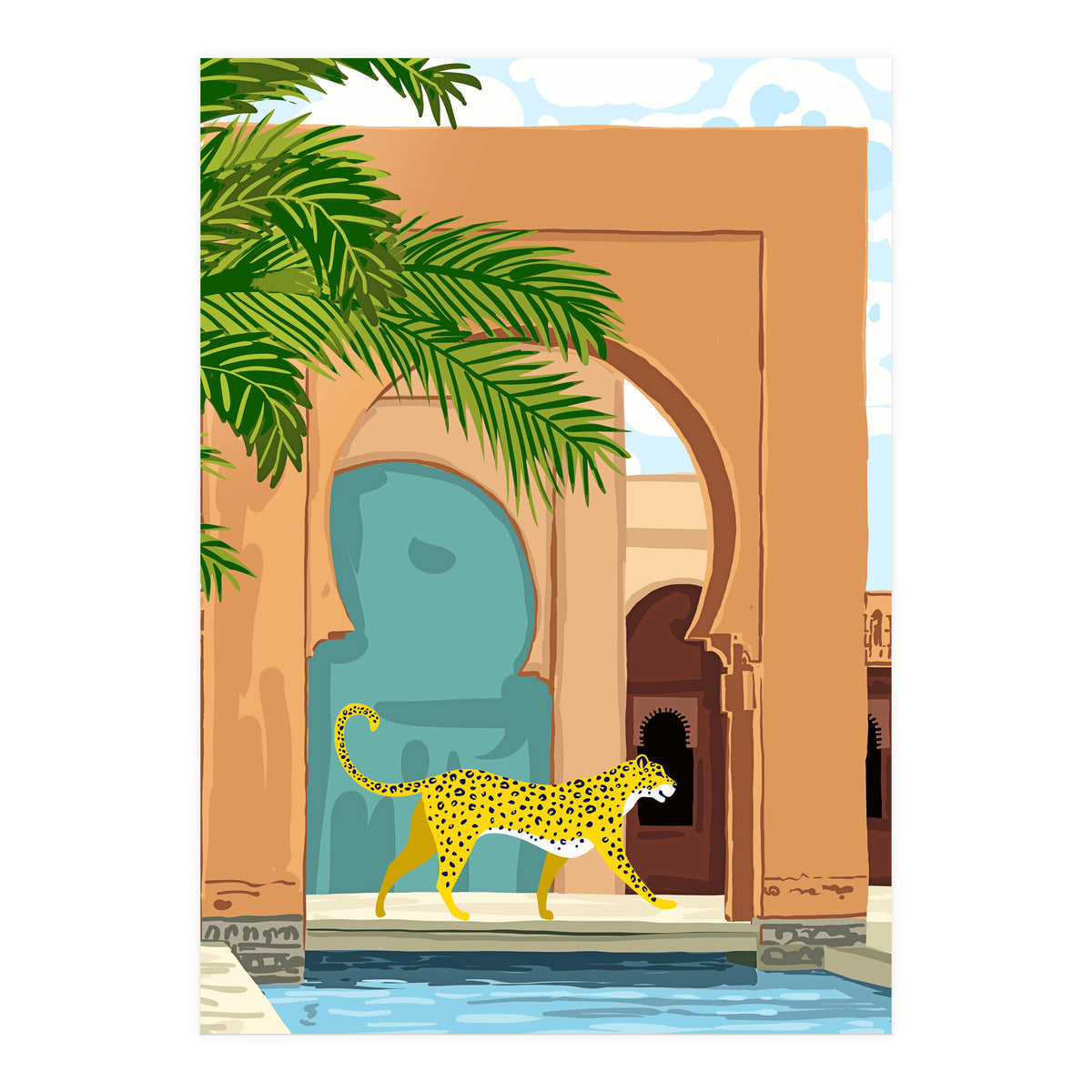 Cheetah under the Moroccan arch (Print Only)