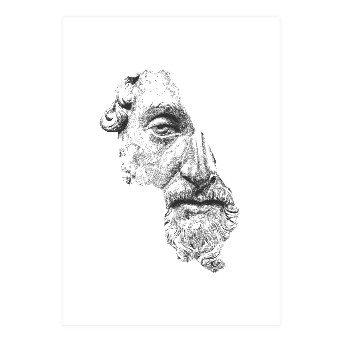 MARCUS AURELIUS ANTONINUS AUGUSTUS / black and white (Print Only)