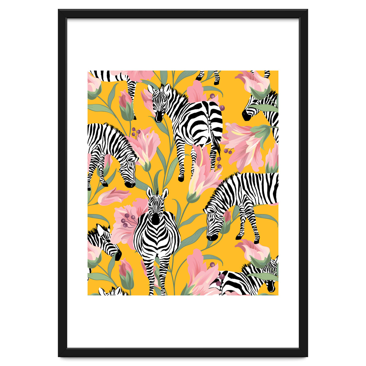 Striped For Life | Zebra Mango Forest | Modern Bohemian Wildlife Jungle | Botanical Nature