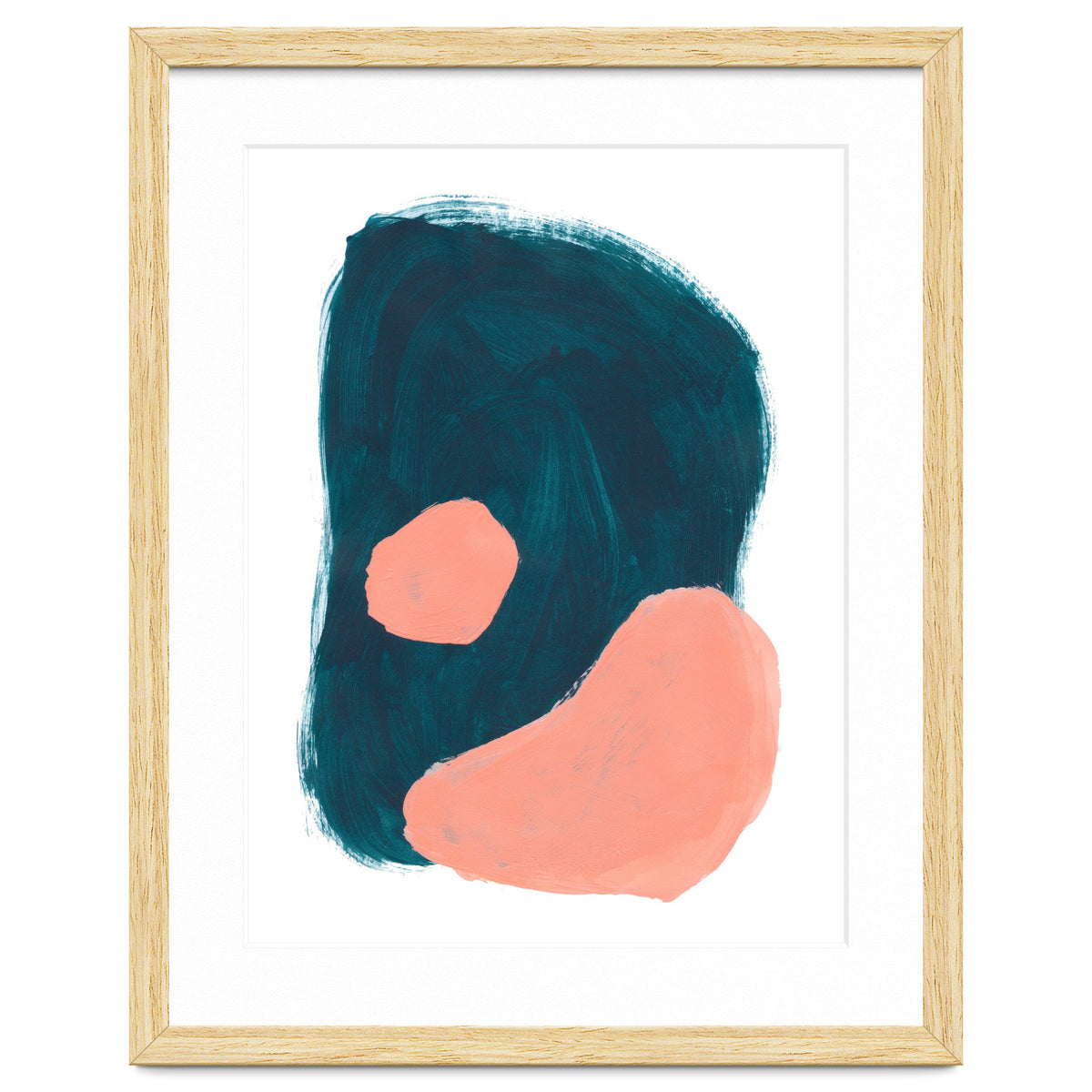 Teal Blob Salmon Bubbles