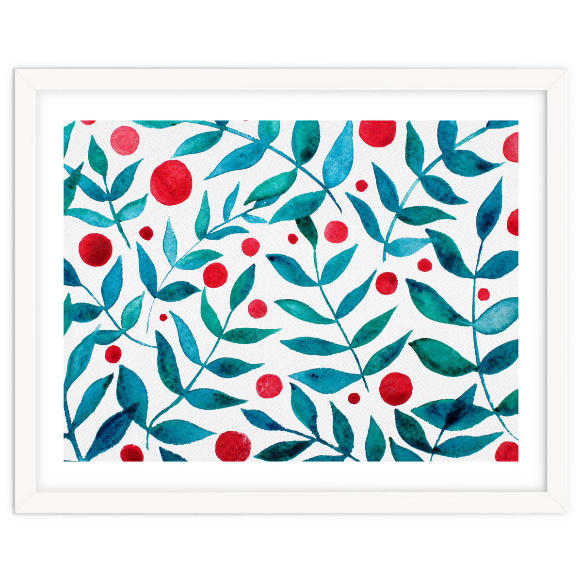 Watercolor Teal Branches