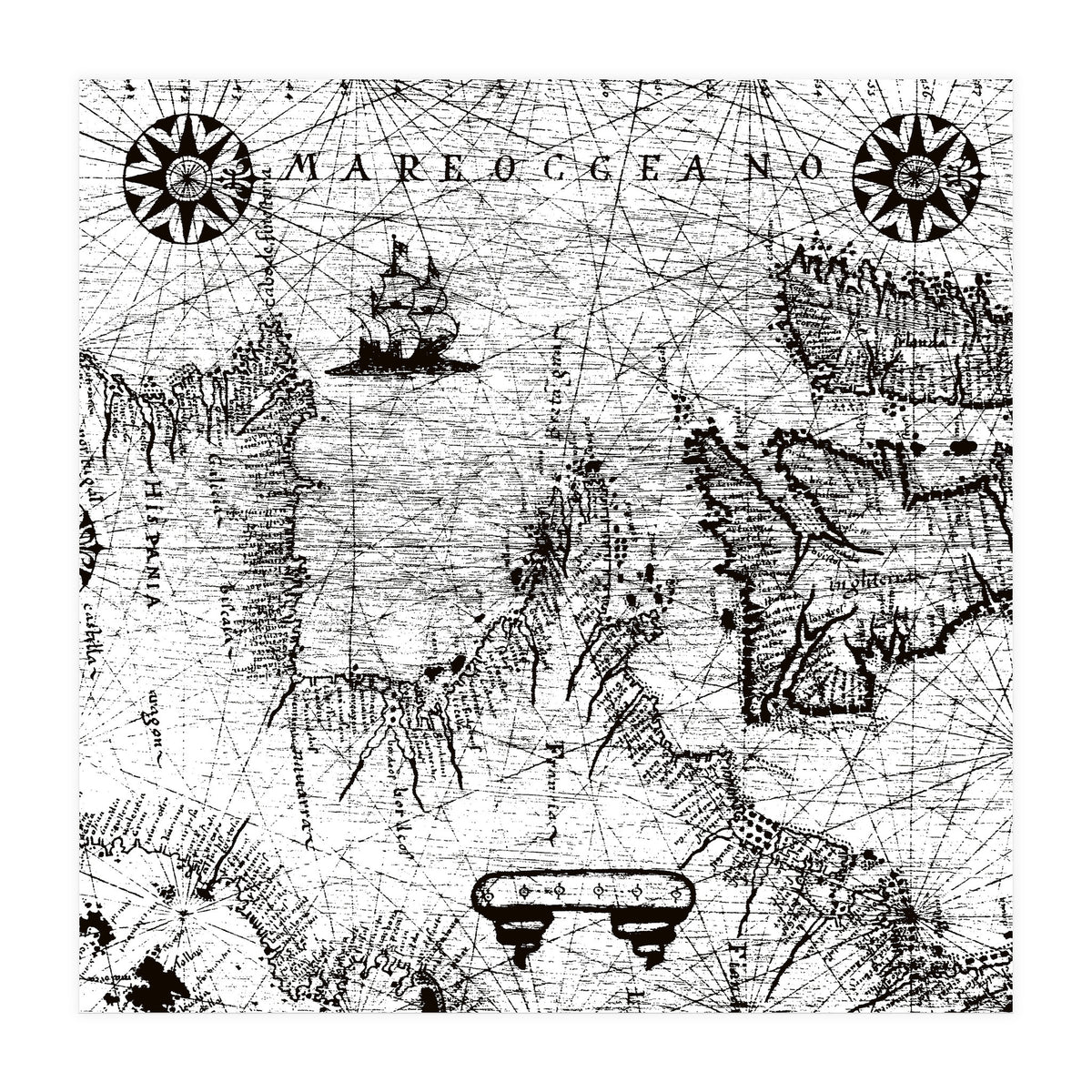 Antique Mercant Map  (Print Only)