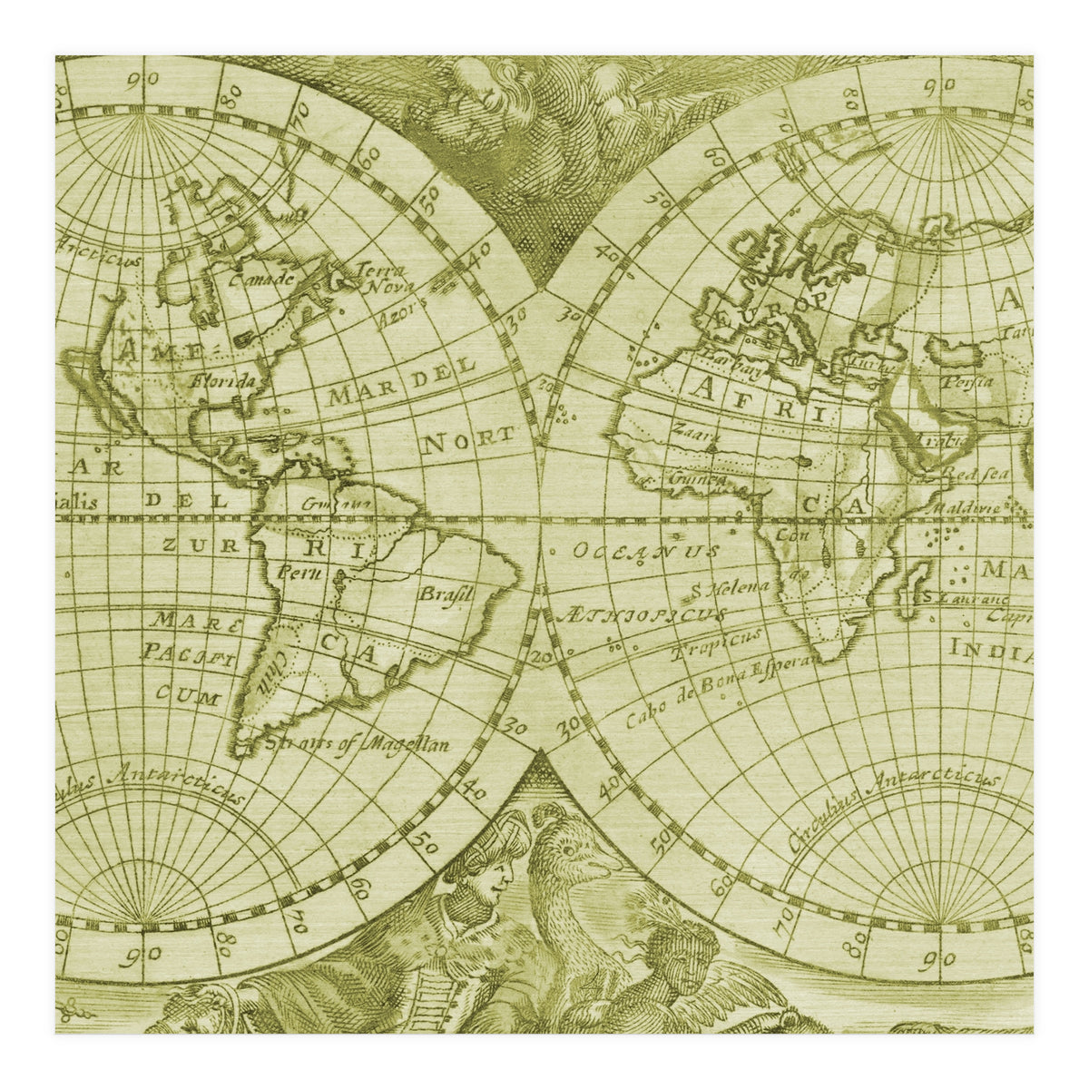 Vintage Mapa Mundi (Print Only)