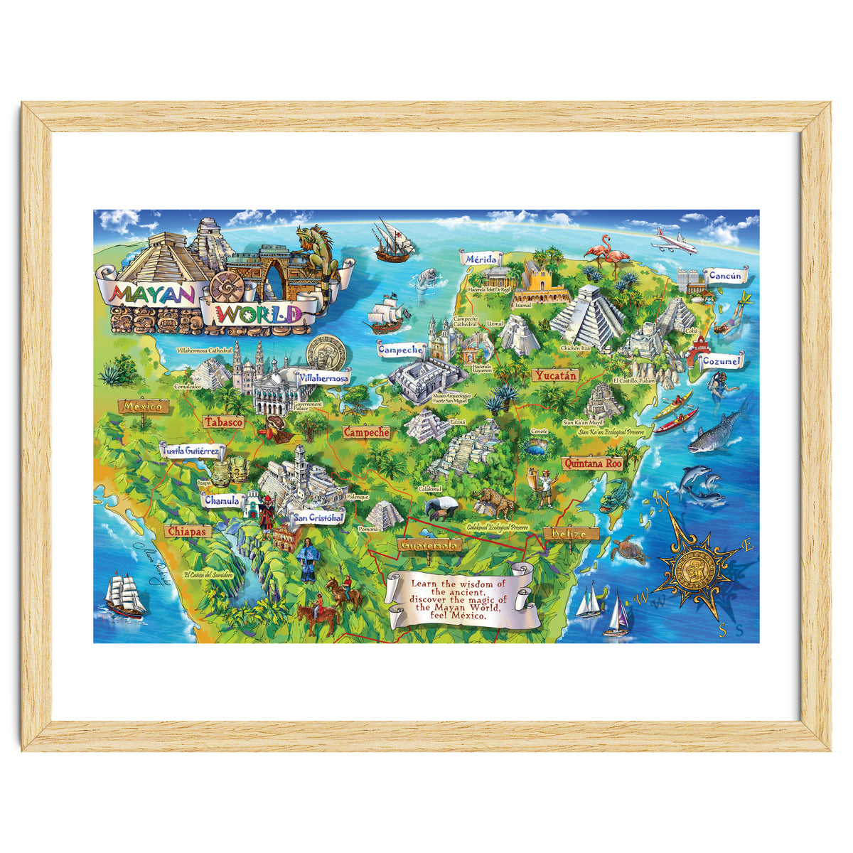 Yucatan Map Illustration