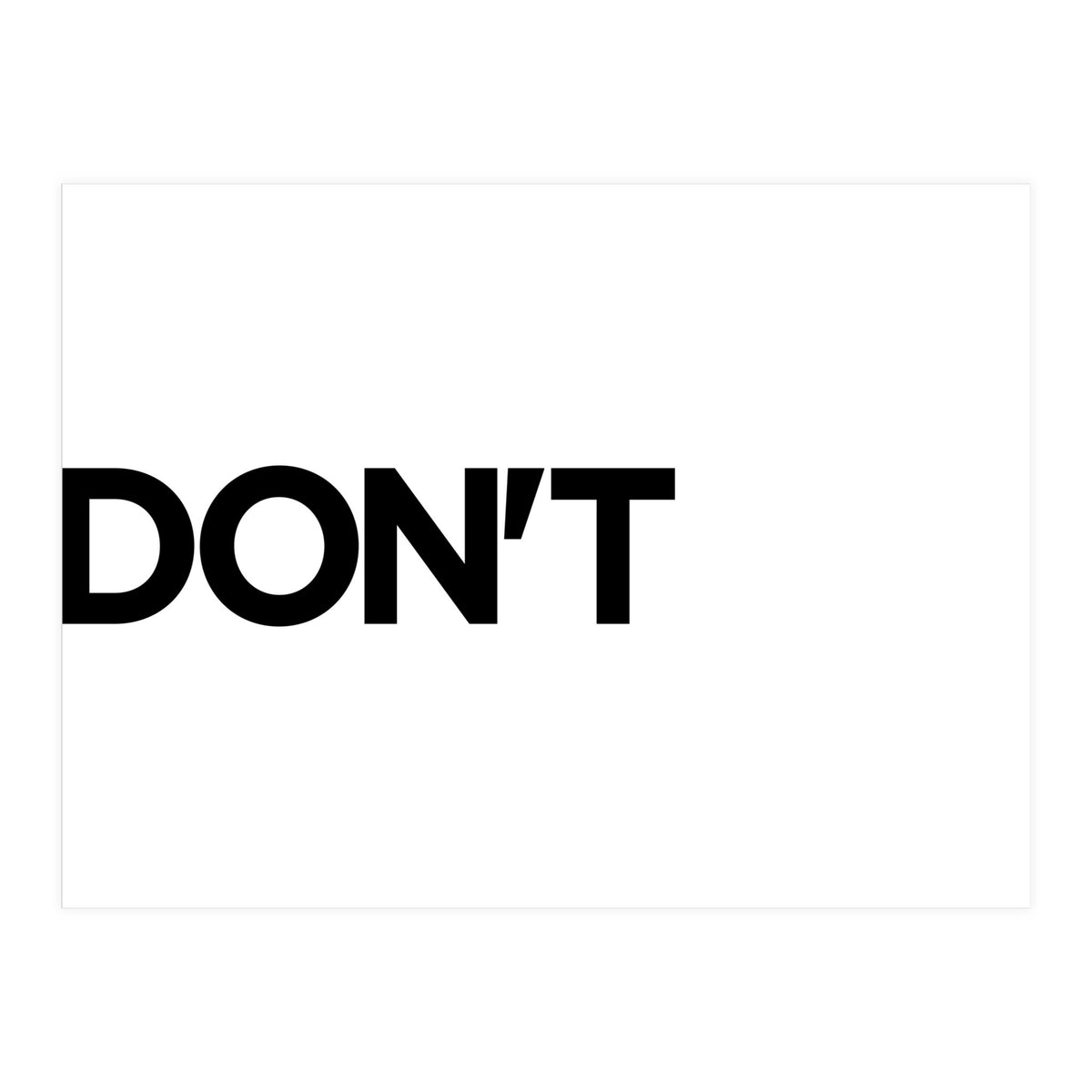 DON'T (Print Only)