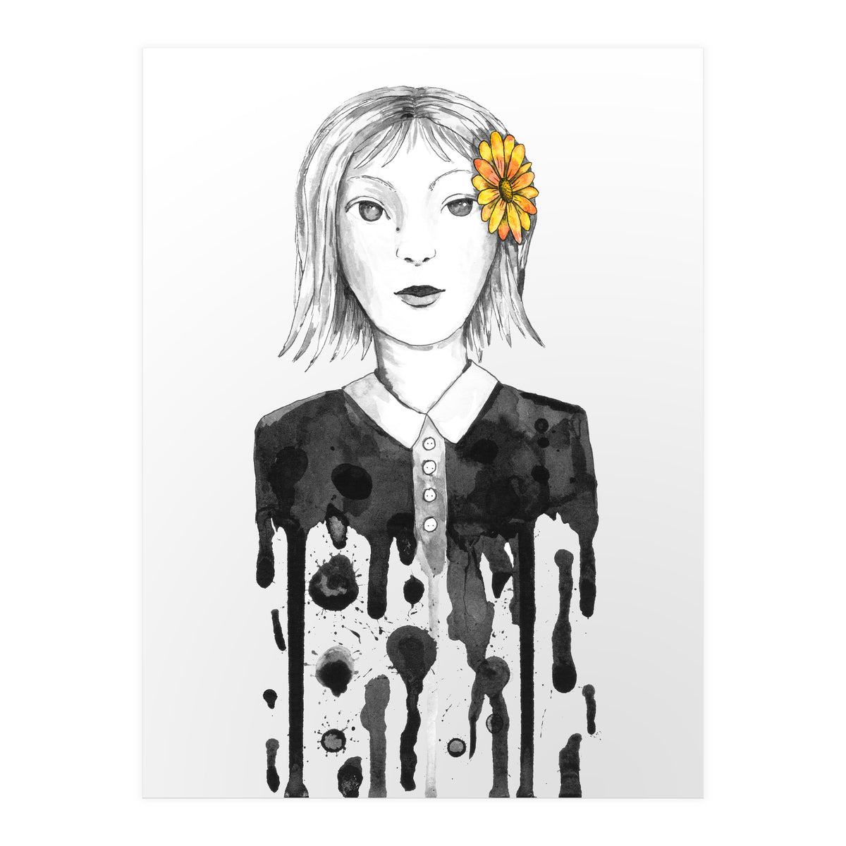 Flower dripping girl  (Print Only)