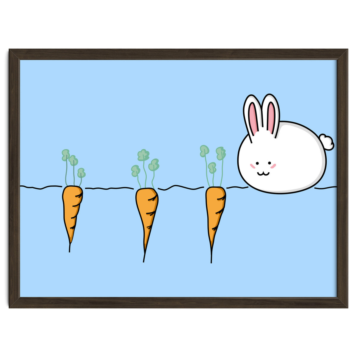 Kawaii Cute Rabbit With Carrots