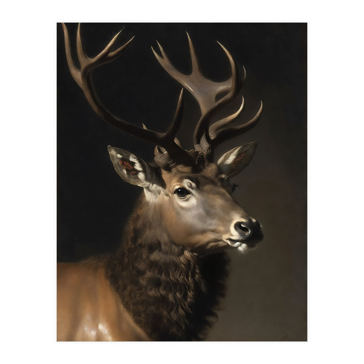 Stag Classical Oil Painting (Print Only)