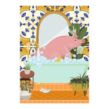 Piggie Bathing in Moroccan Style Bathroom (Print Only) thumbnail