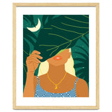 To The Moon & Never Back | Jungle Dreamer Bohemian Tropical Soul | Forest Nature Woman Illustration thumbnail