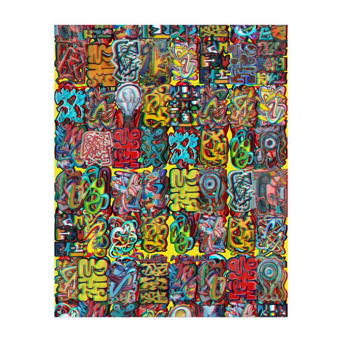 Formas 14 34 3d And Graffiti 7 (Print Only)