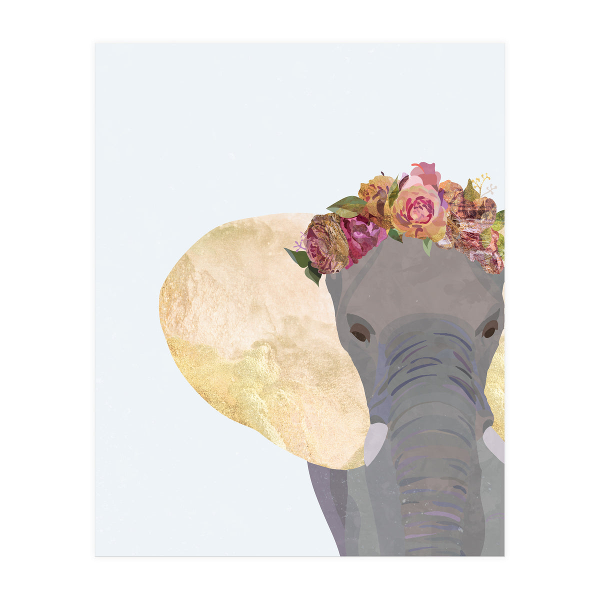 Angelic Boho Elephant Portrait (Print Only)