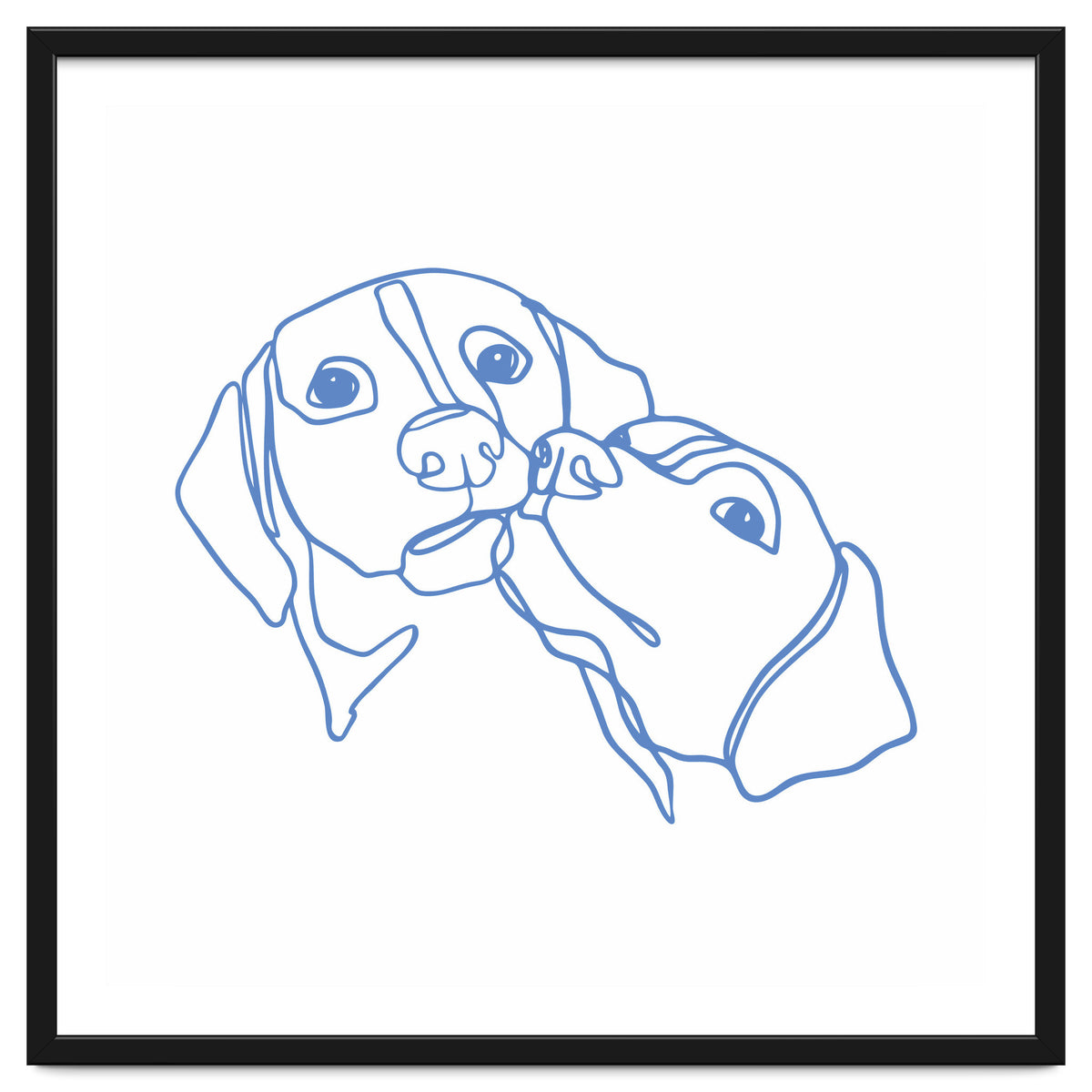 One Line Art Dogs Couple