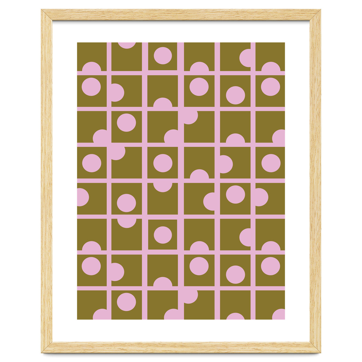 Pink Retro Circles Pattern