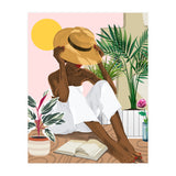 Summer Reading | Modern Bohemian Black Woman Travel | Beachy Vacation Book Reader (Print Only) thumbnail
