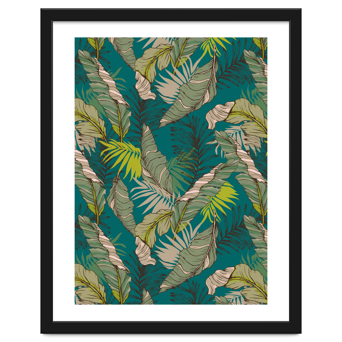 Drawing of wild tropical jungle