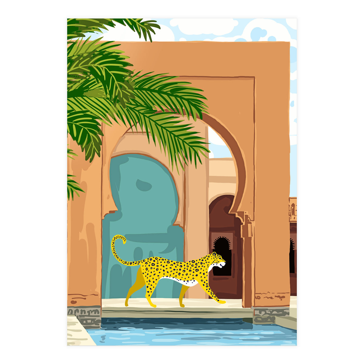 Cheetah under the Moroccan arch (Print Only)