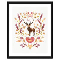 Floral Stag | Earthy Colours