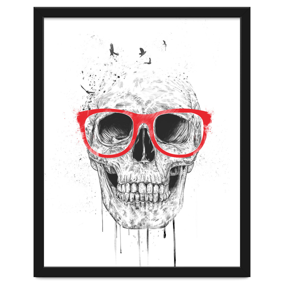 Skull With Red Glasses