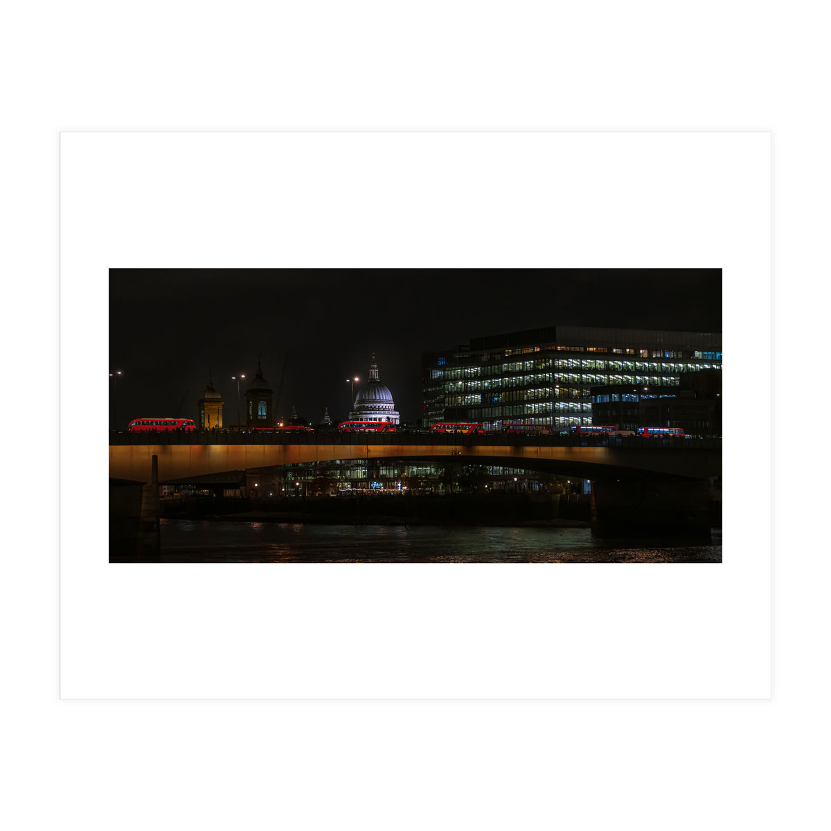 St Pauls & London Bridge photoraphed from the Southbank. (Print Only)