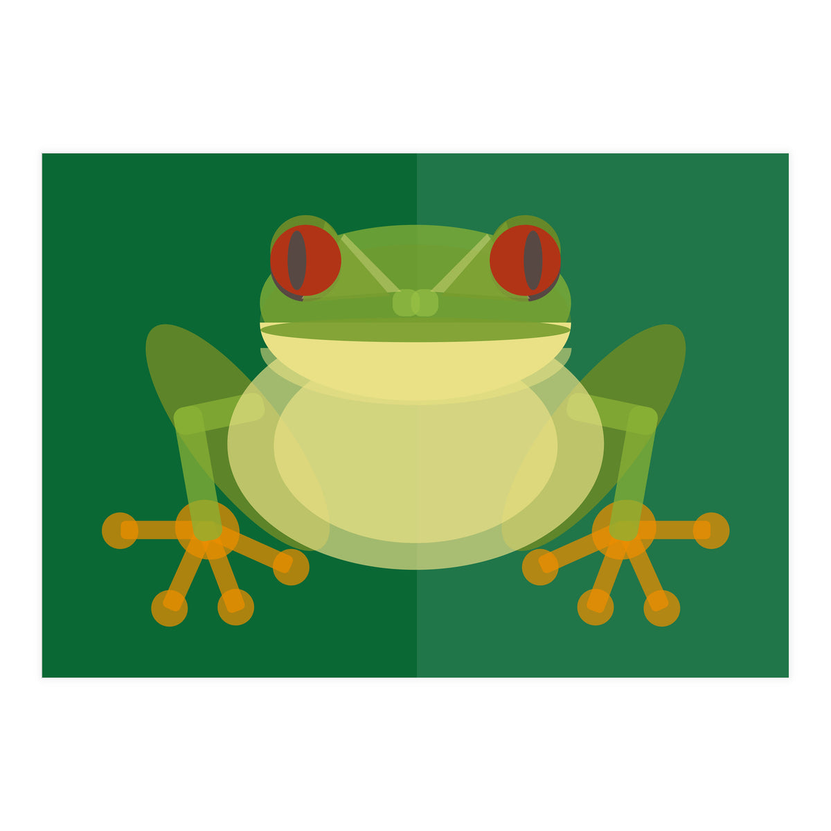 Mid Century Geometric Tree Frog (Print Only)