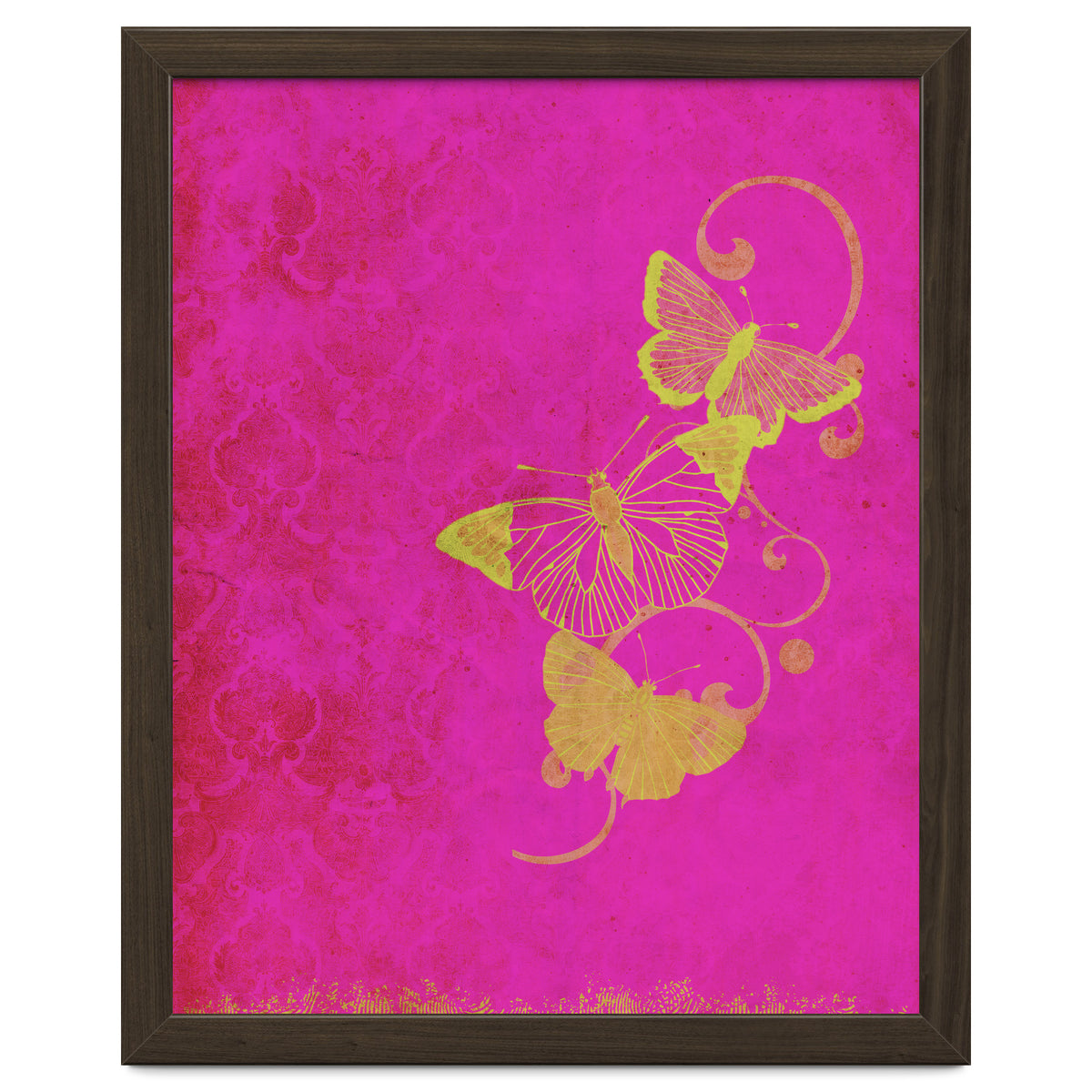 Yellow Butterflies on Pink