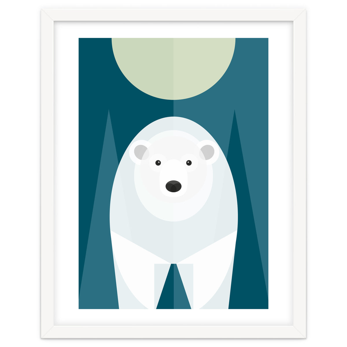 Mid Century Geometric Polar Bear