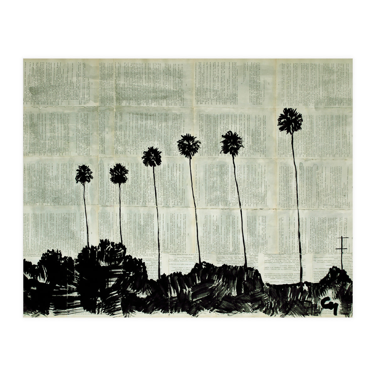 Six Palm Trees . (Print Only)