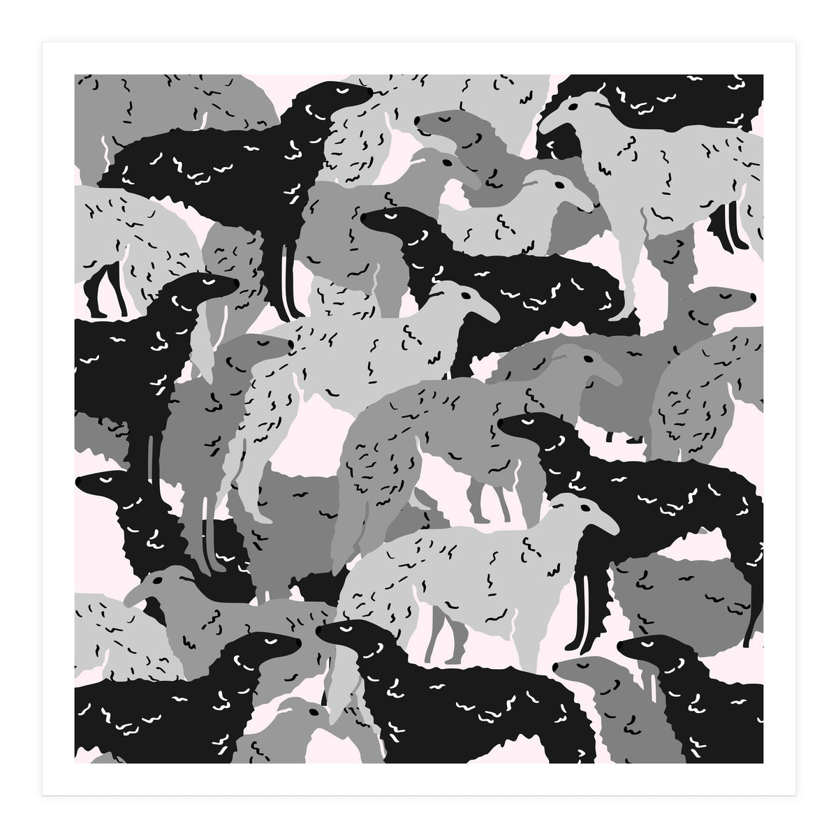 Borzoi dogs pattern (Print Only)