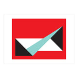 Geometric Shapes No. 49 -  teal, black & red (Print Only) thumbnail