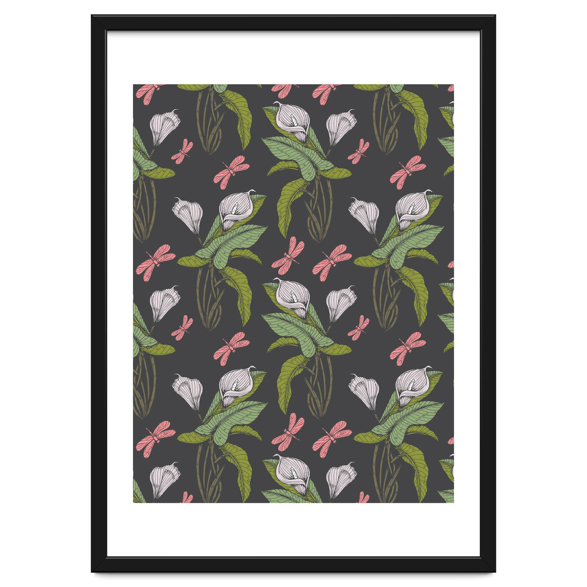 Hand drawn floral dark - 03