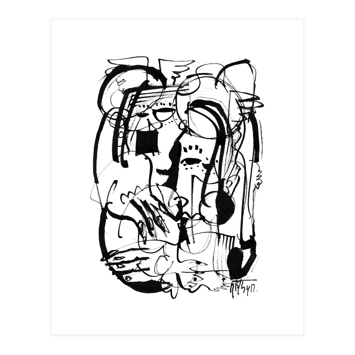 Two Shy Angels - b&w (Print Only)