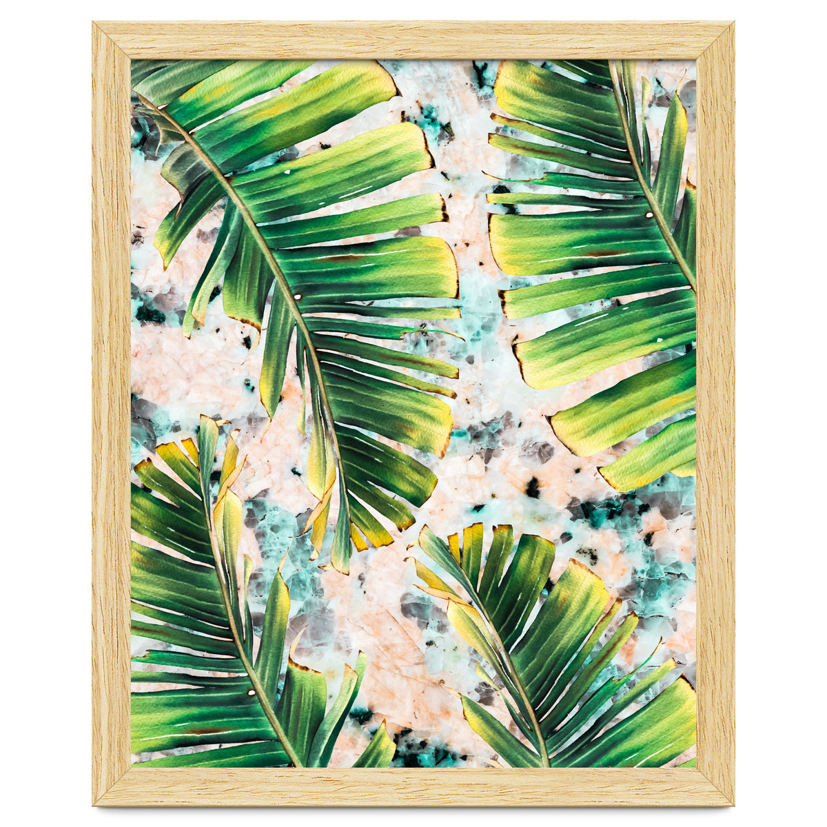 Palm leaf on marble 02