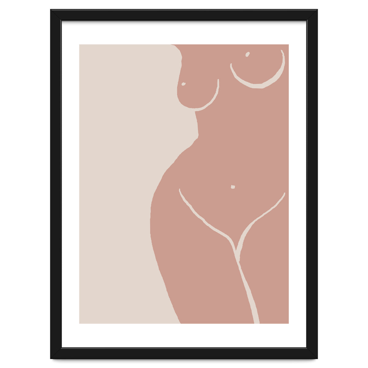Female nude closeup line-a
