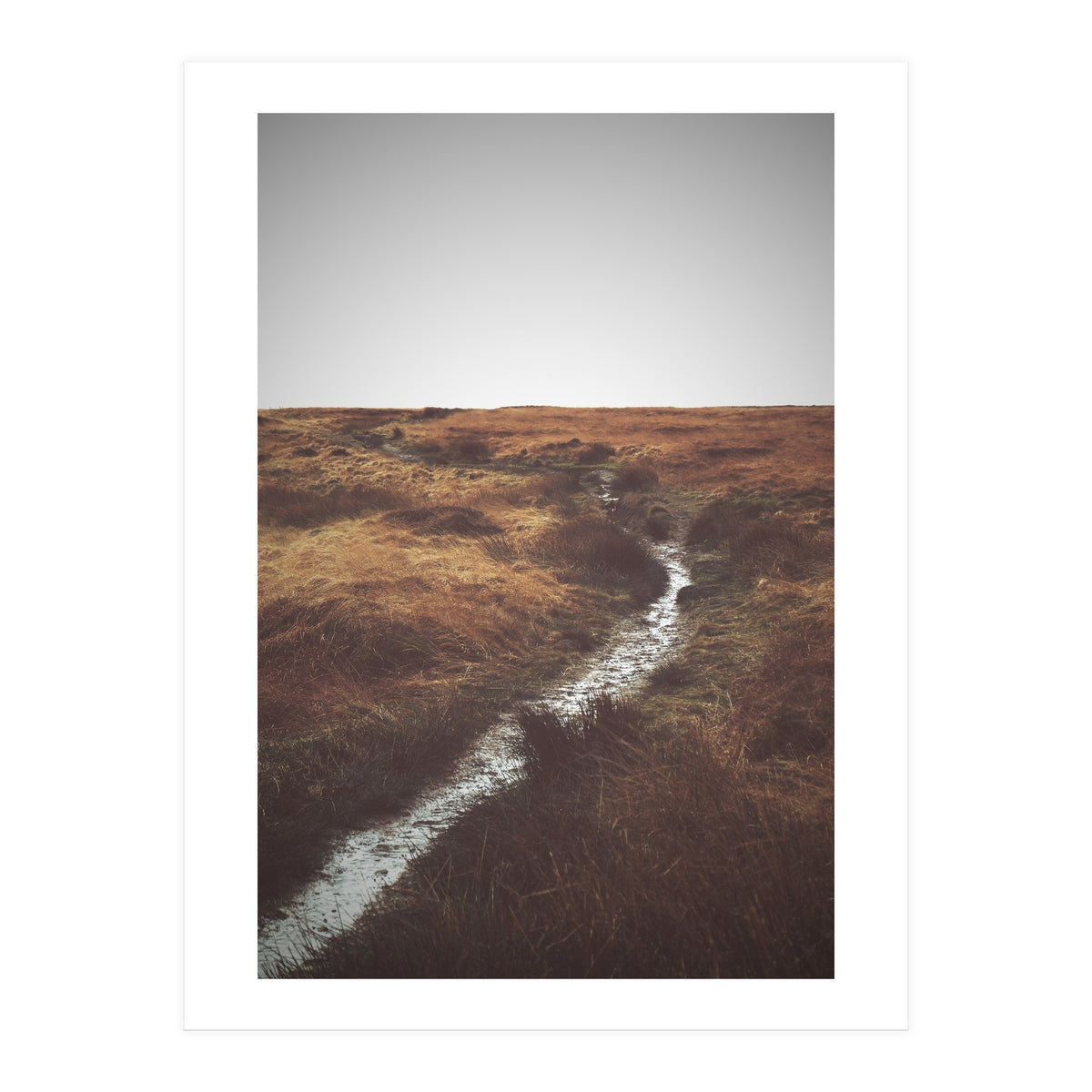 Bleak winter landscape of Saddleworth Moor  (Print Only)