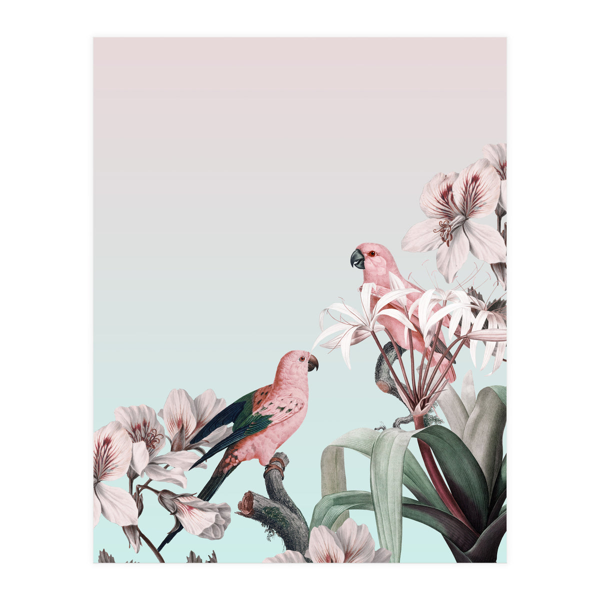 Pastel Parrots Paradise (Print Only)
