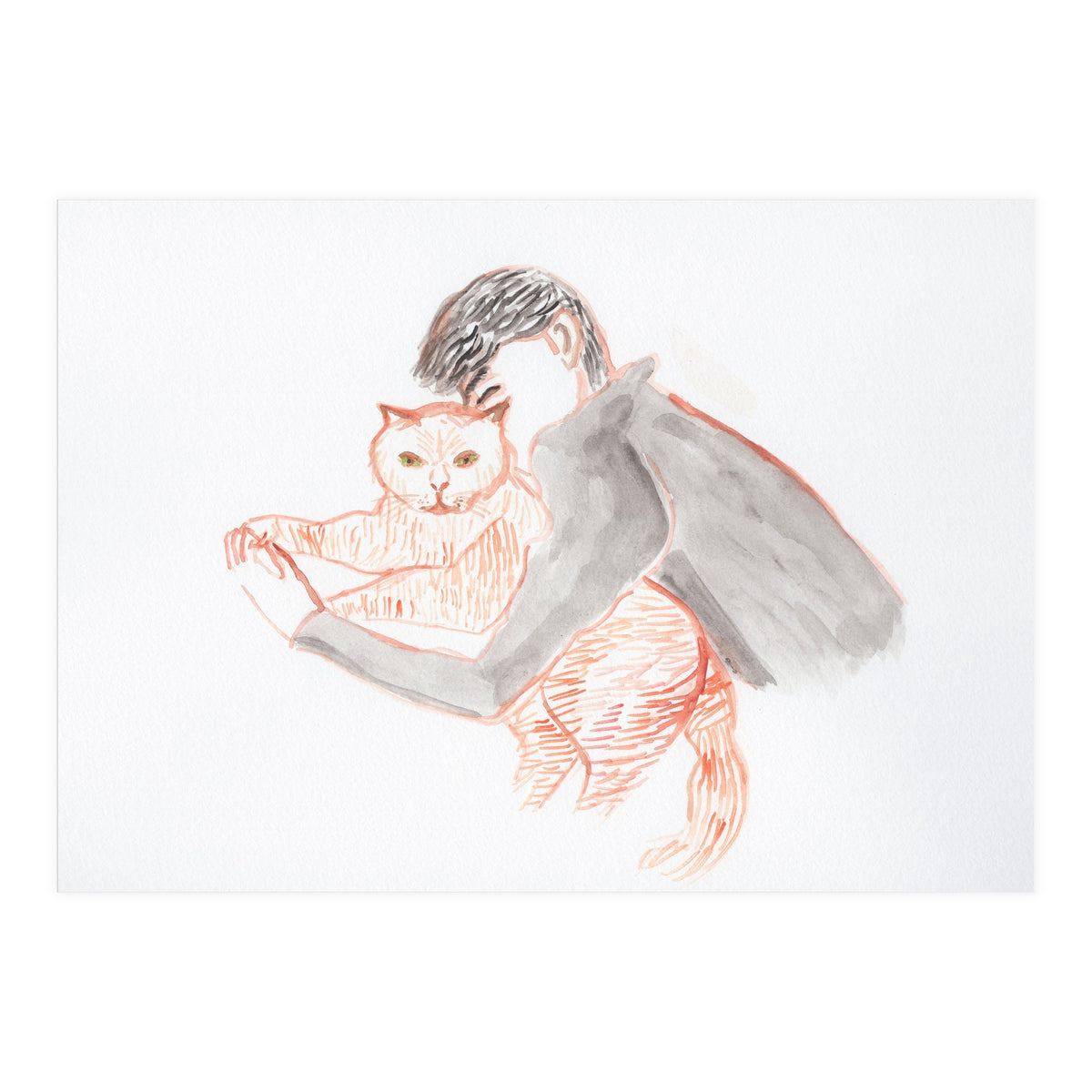 Cuddle with The Cat (Print Only)