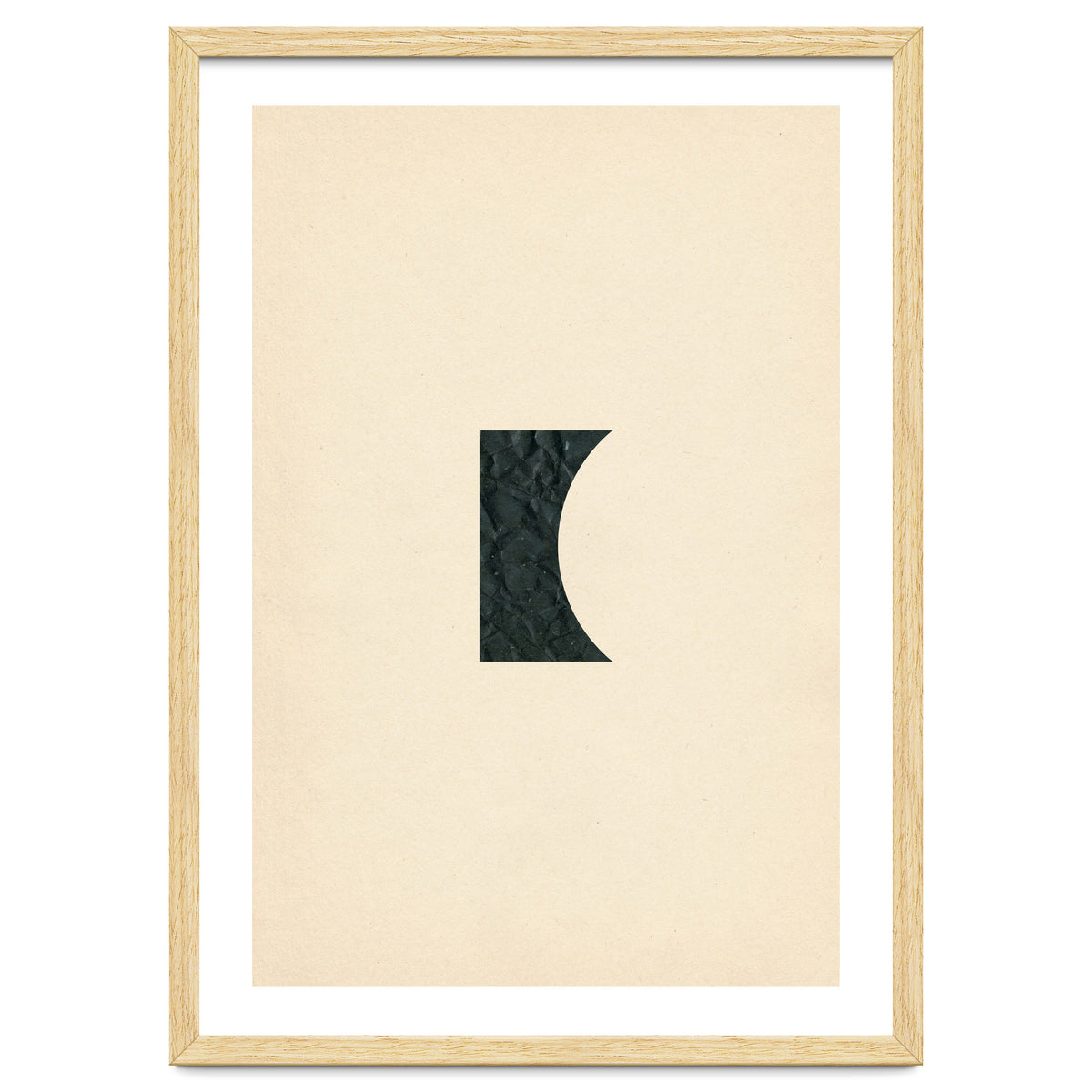 Cut black shape on beige