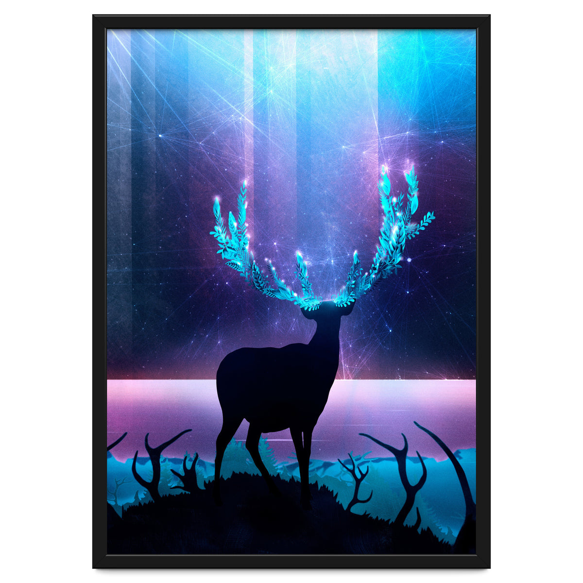 Greenery Deer - Sterling Magenta