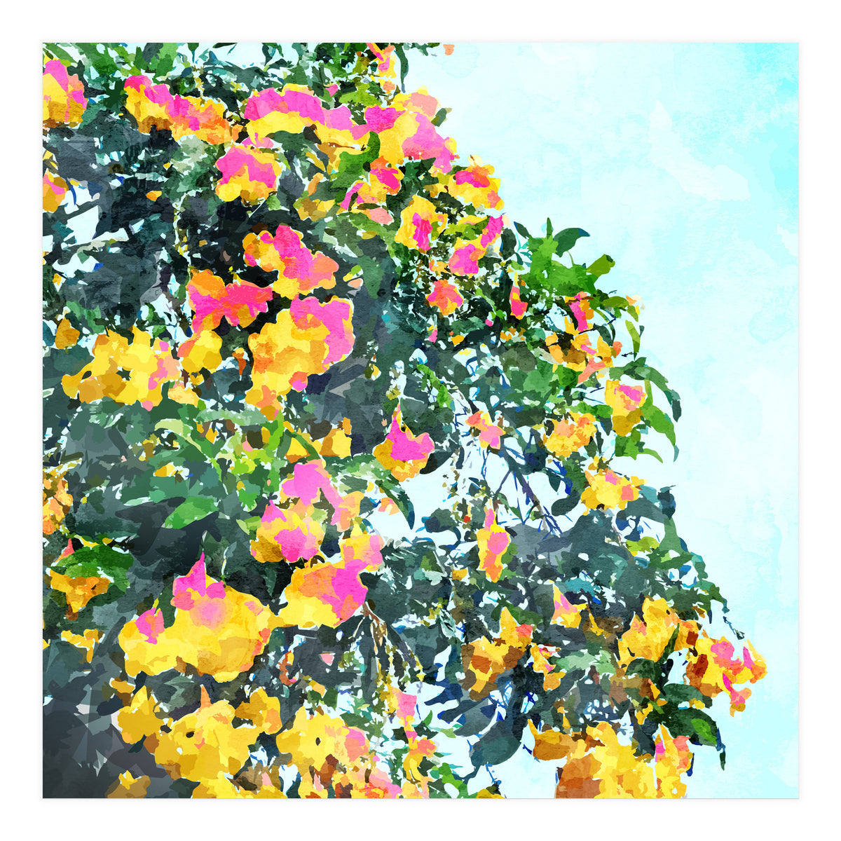 Summer Bougainvillea Watercolor Painting (Print Only)