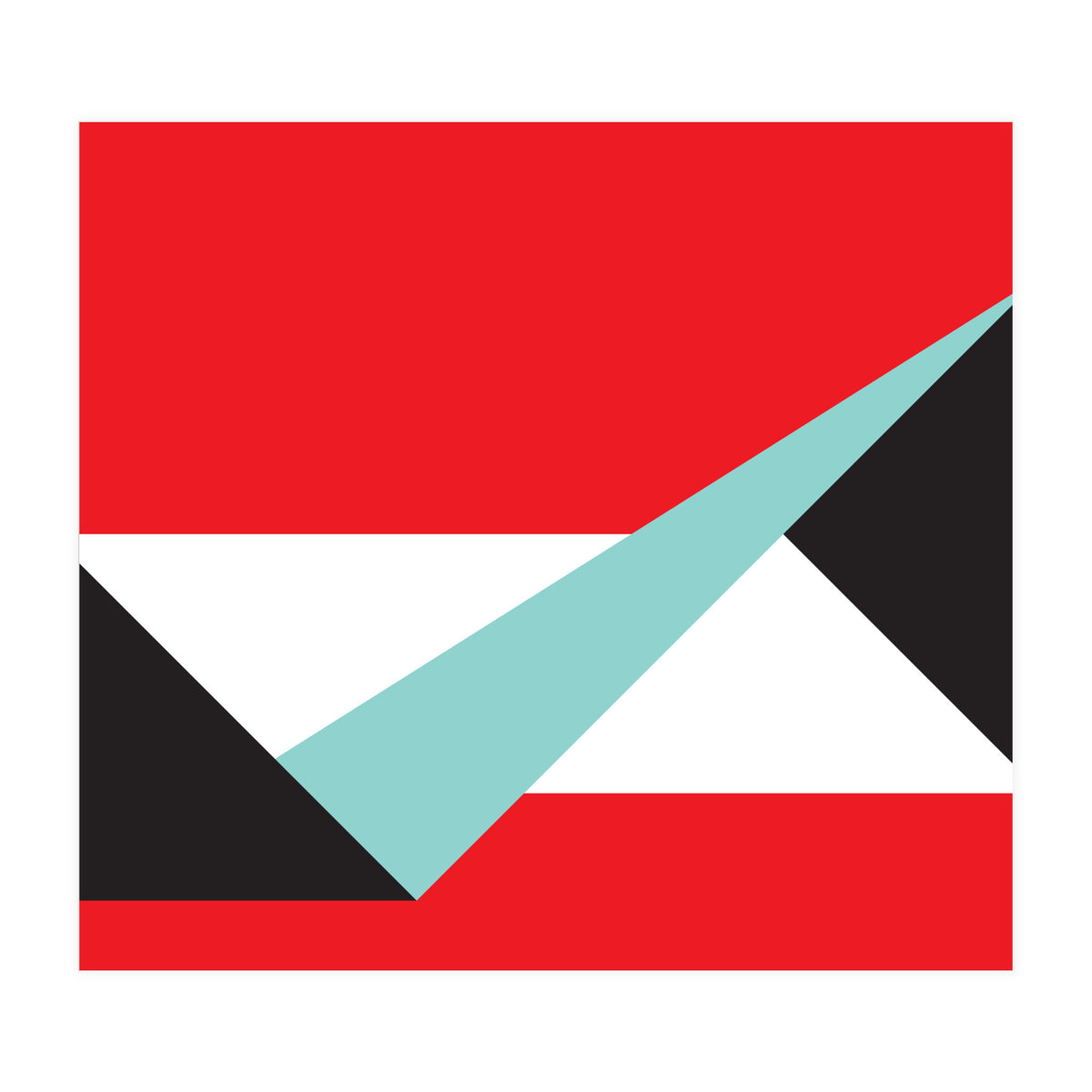 Geometric Shapes No. 49 -  teal, black & red (Print Only)