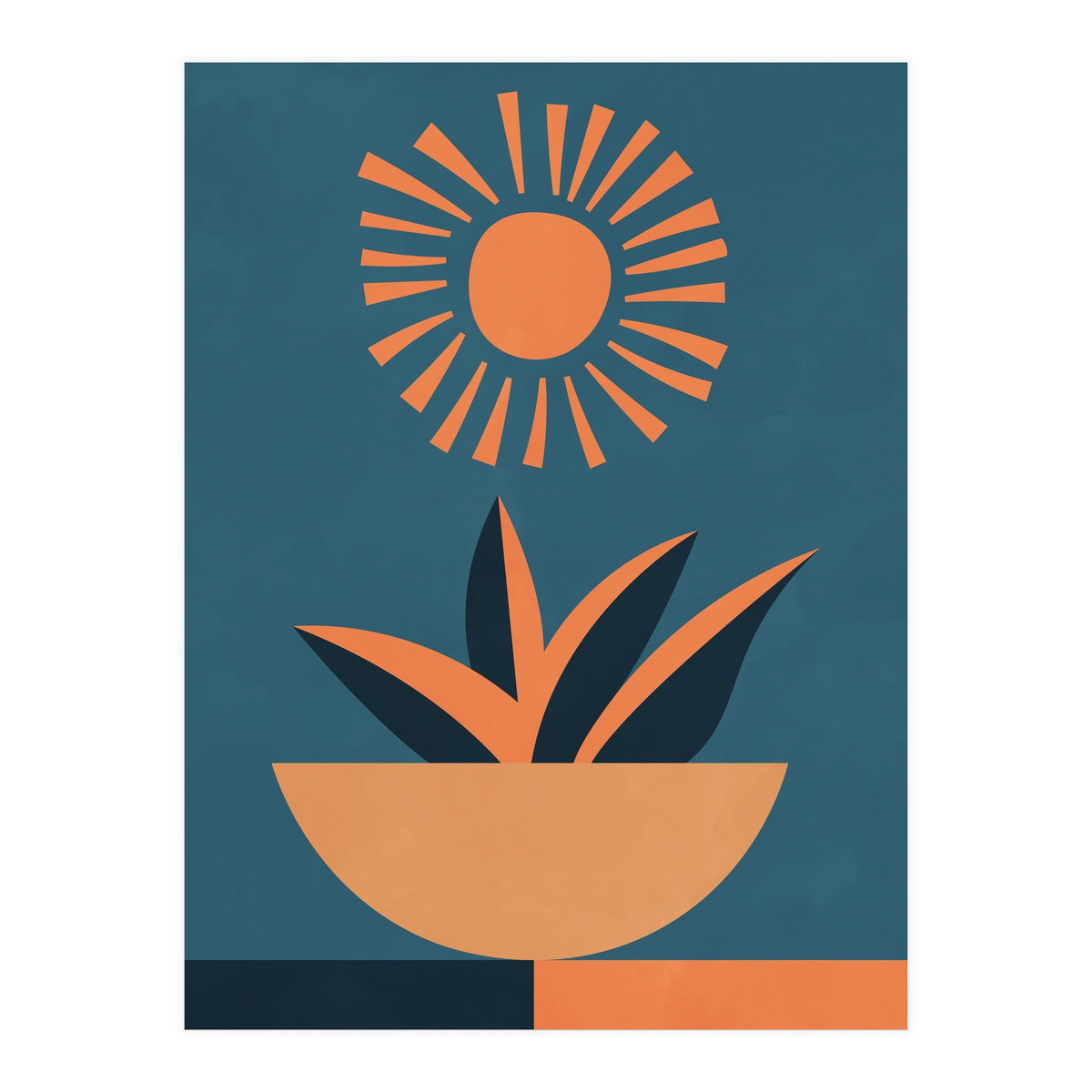 Retro Boho Botanical Sun Plant (Print Only)