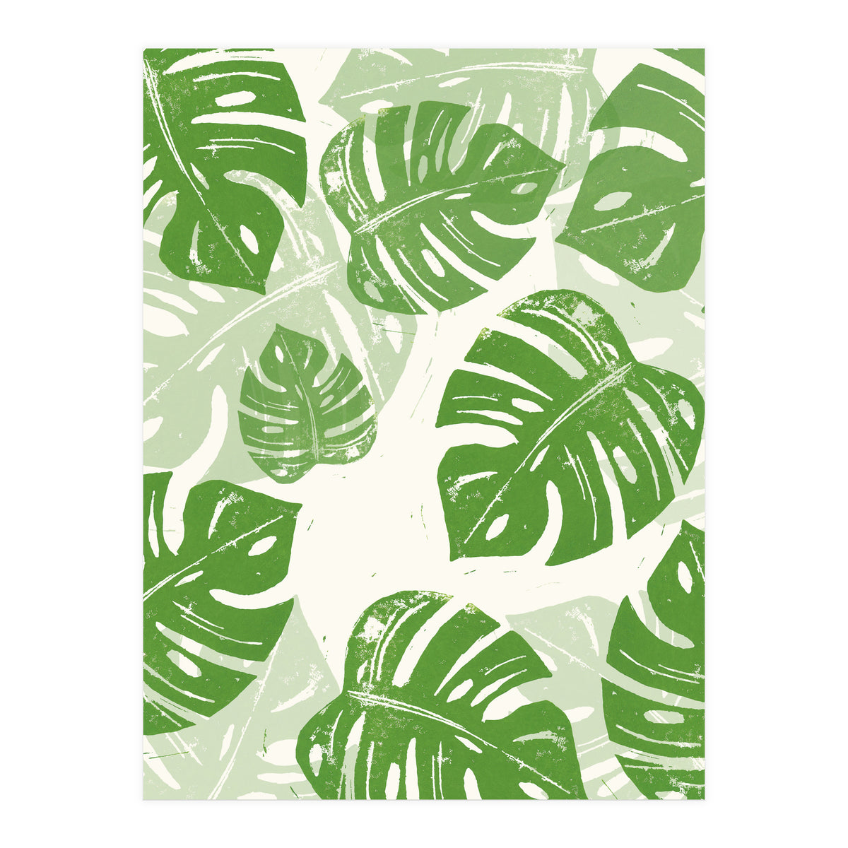 Linocut Monstera  (Print Only)