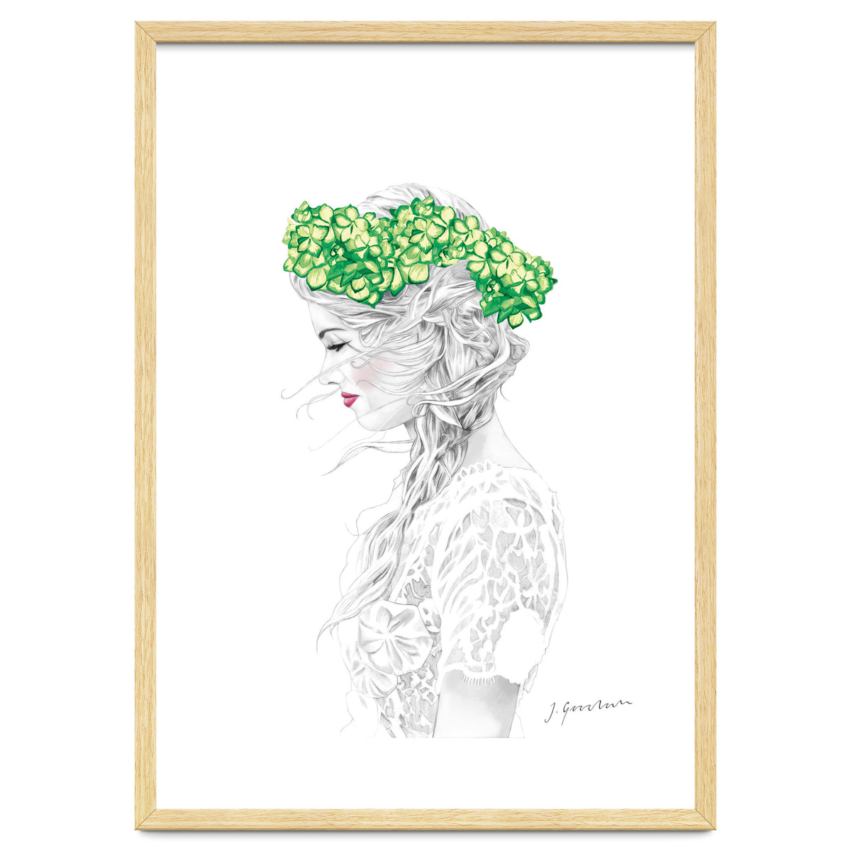 Green Hydrangea Girl