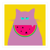 Watermelon Lilac Cat  (Print Only) thumbnail