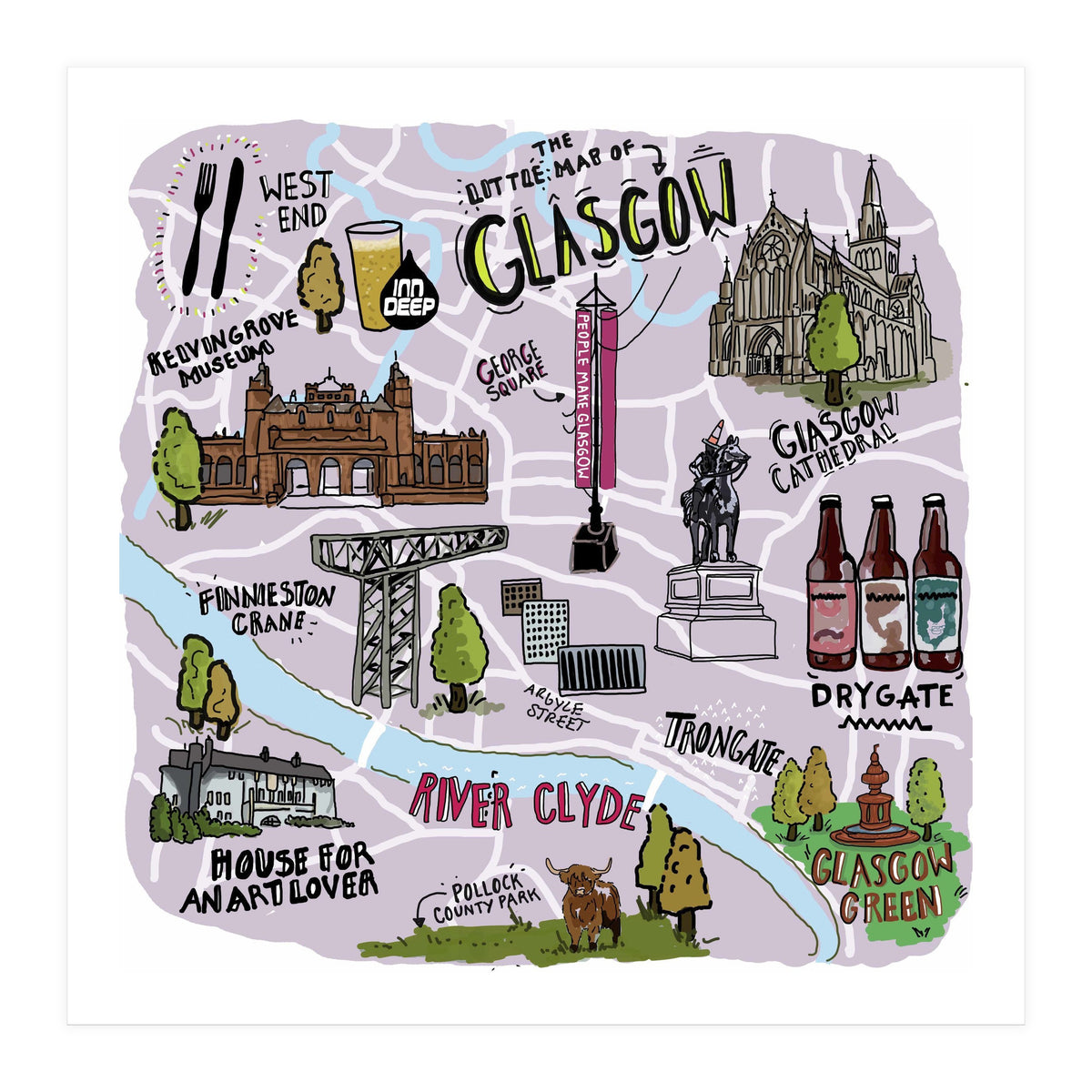 Little Map of Glasgow (Print Only)