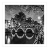 AMSTERDAM Idyllic nightscape from Keizersgracht | Monochrome (Print Only) thumbnail