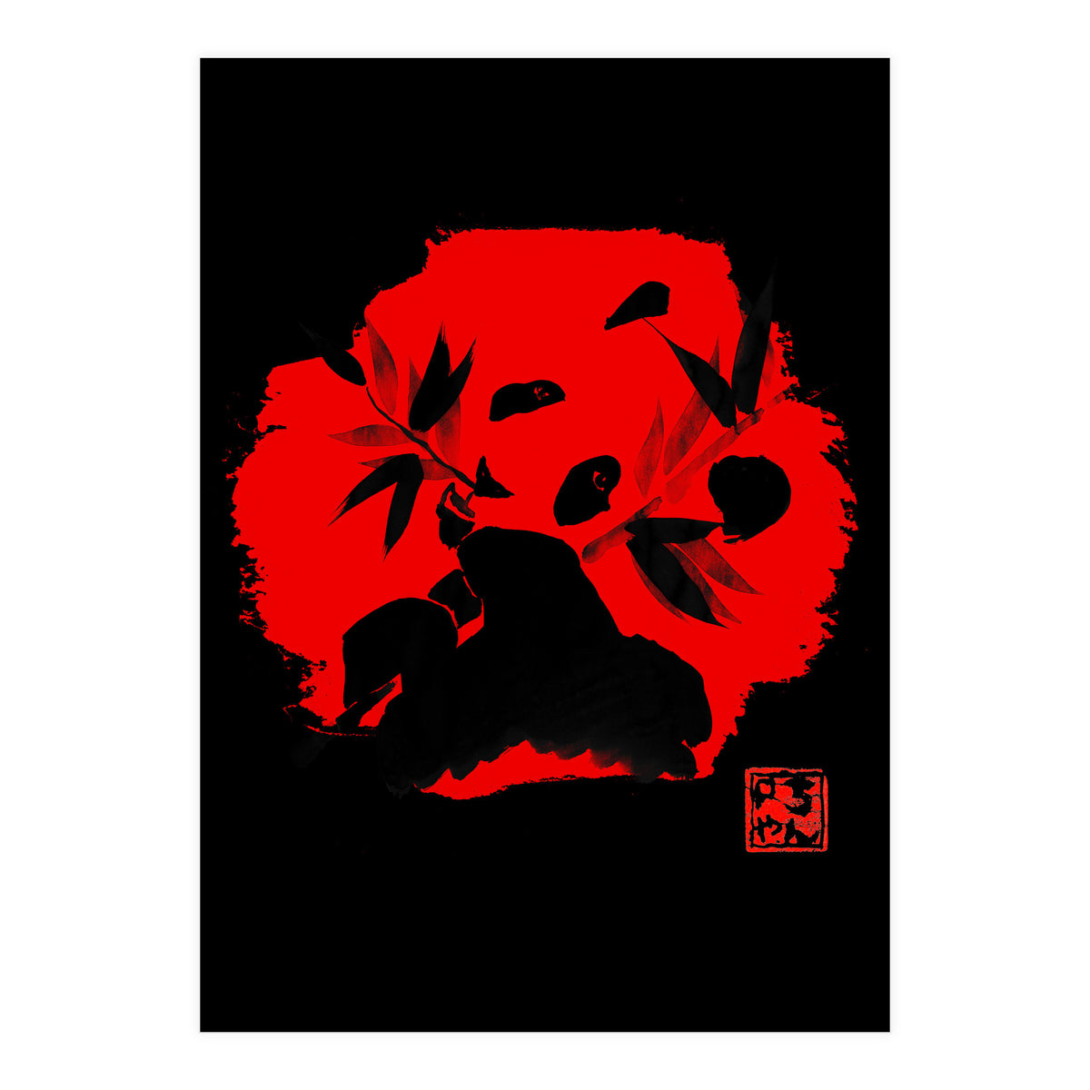 panda in red (Print Only)