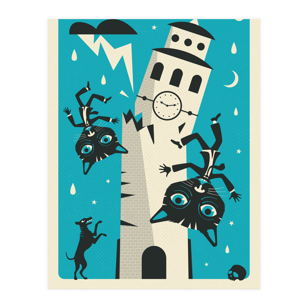 TAROT CARD CAT: THE TOWER (Print Only)