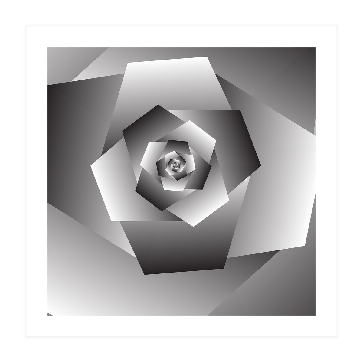 Monochrome Rose Spiral  (Print Only)